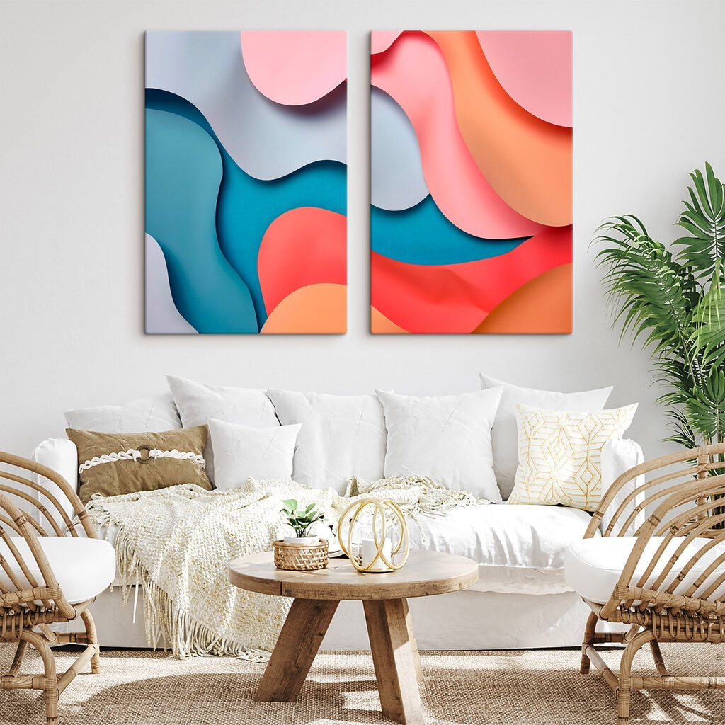 Collage of different colored shapes
