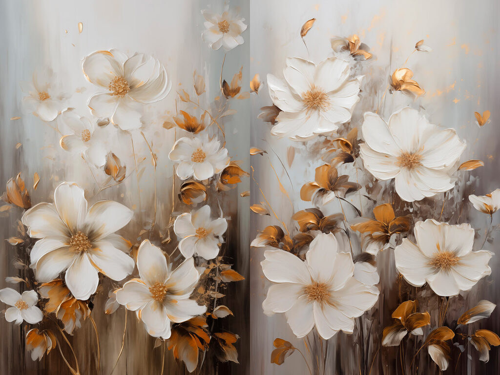 Painting of white flowers
