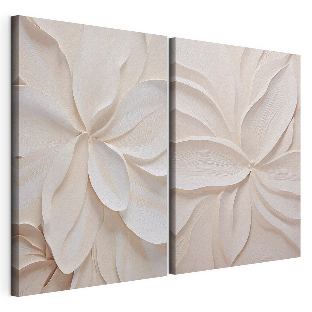 Collage of white paper flowers