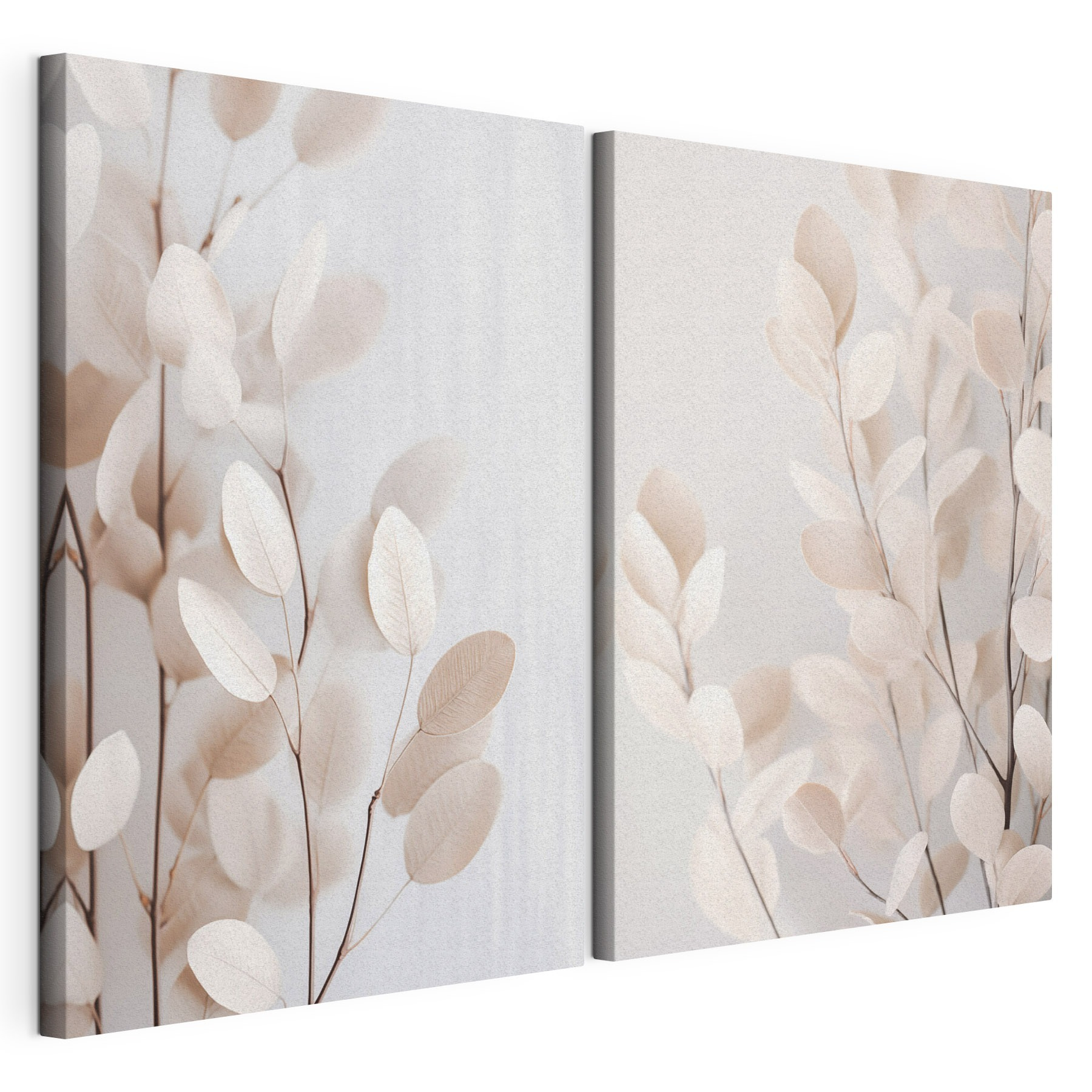 Delicate leaves in soft hues