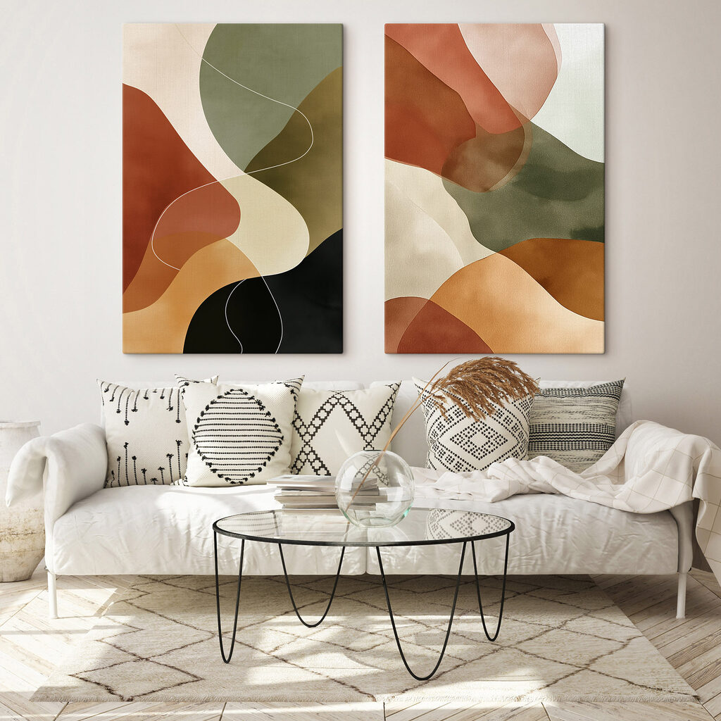 Serene abstract shapes in warm tones