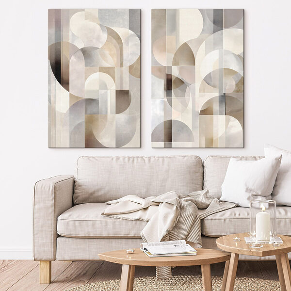 - Curves and shapes in soft tones