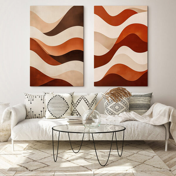 Couple of brown and white waves