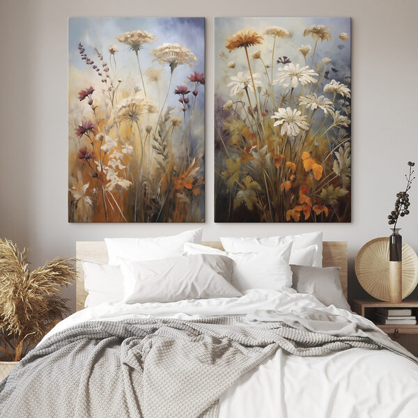 Painting of flowers and grass