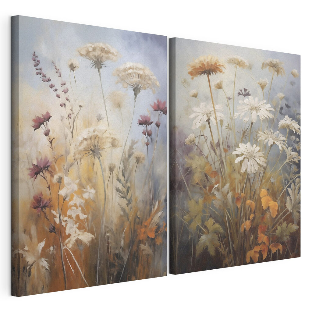 Painting of flowers and grass