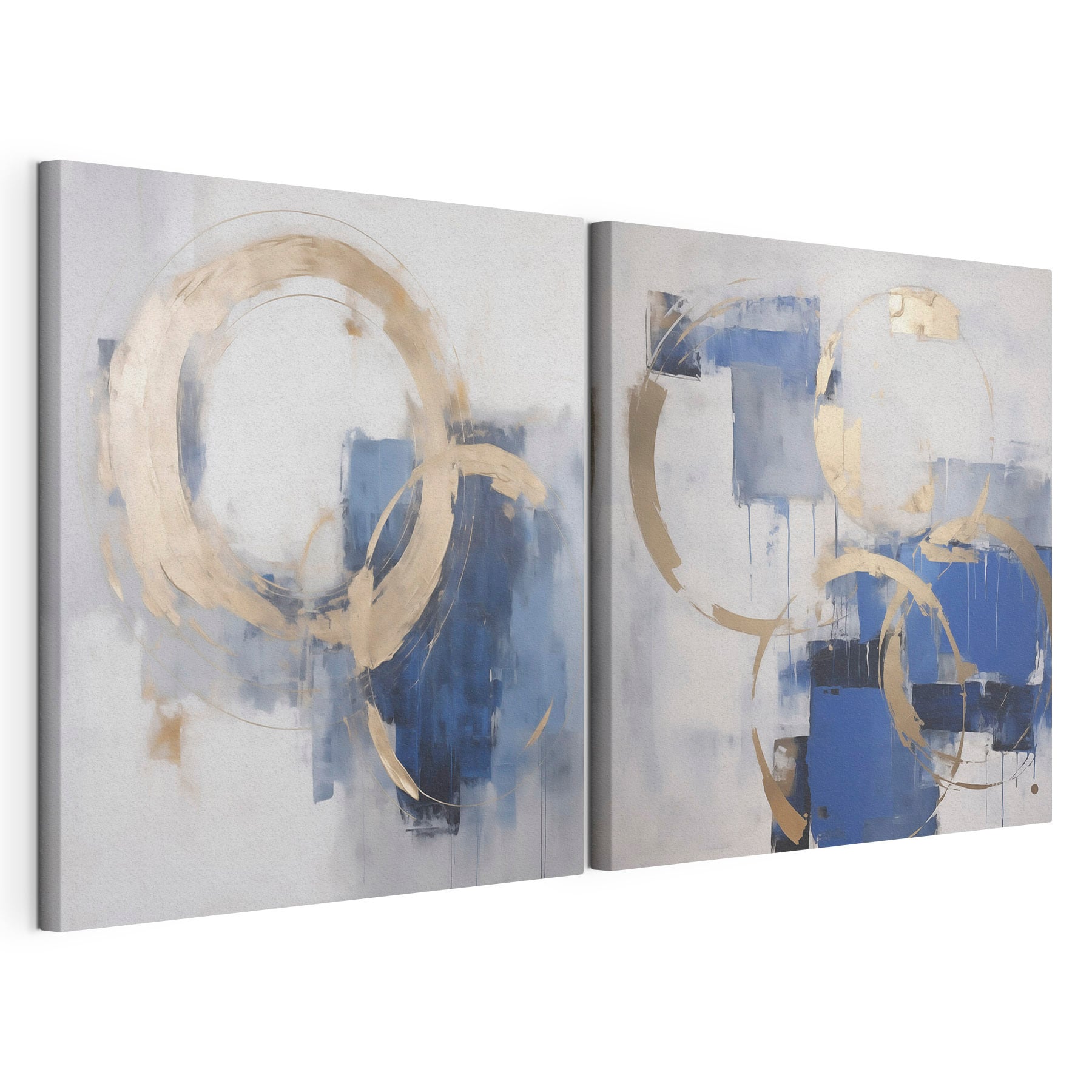 Bold shapes in vibrant blue tones