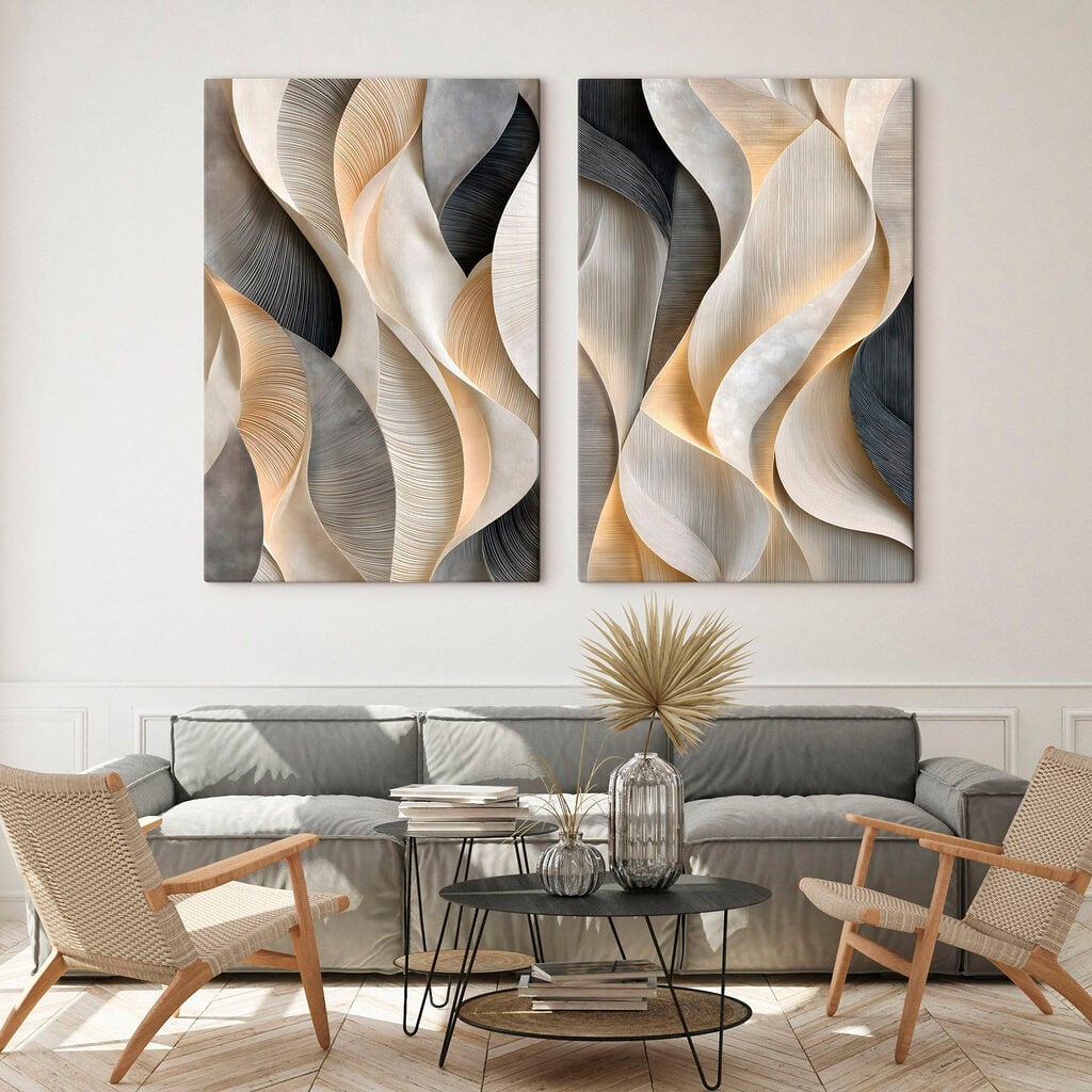 Sleek curves in soft color palette