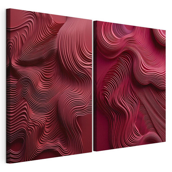 Red and pink wavy lines