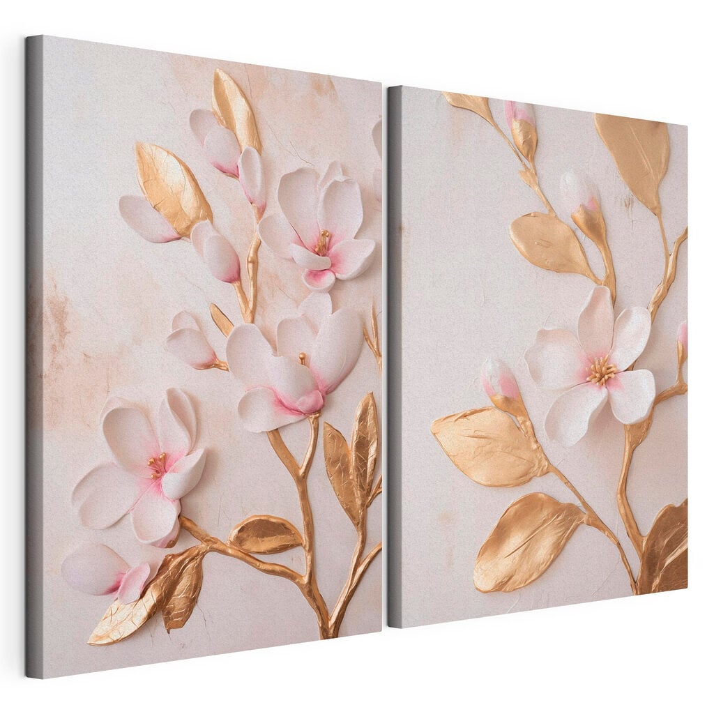 Collage of flowers and leaves