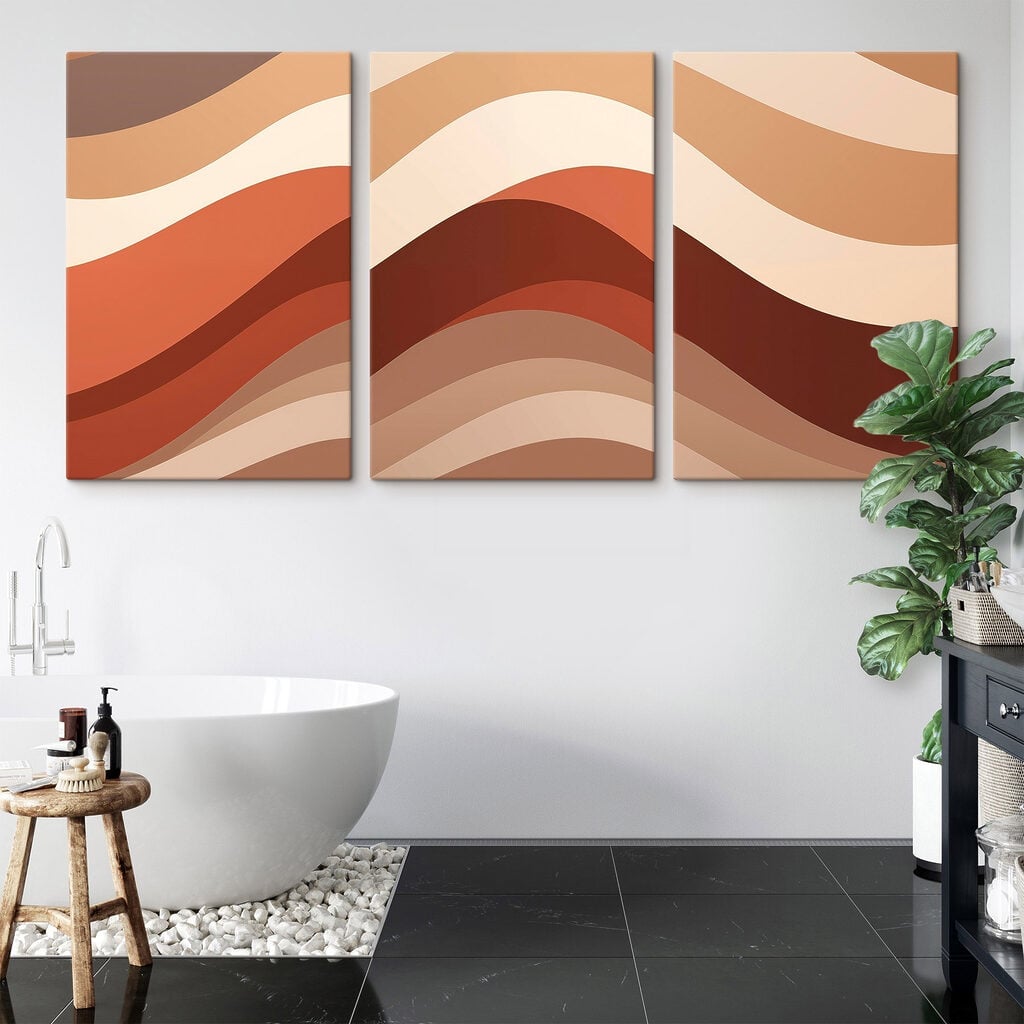 Flowing waves of warm colors