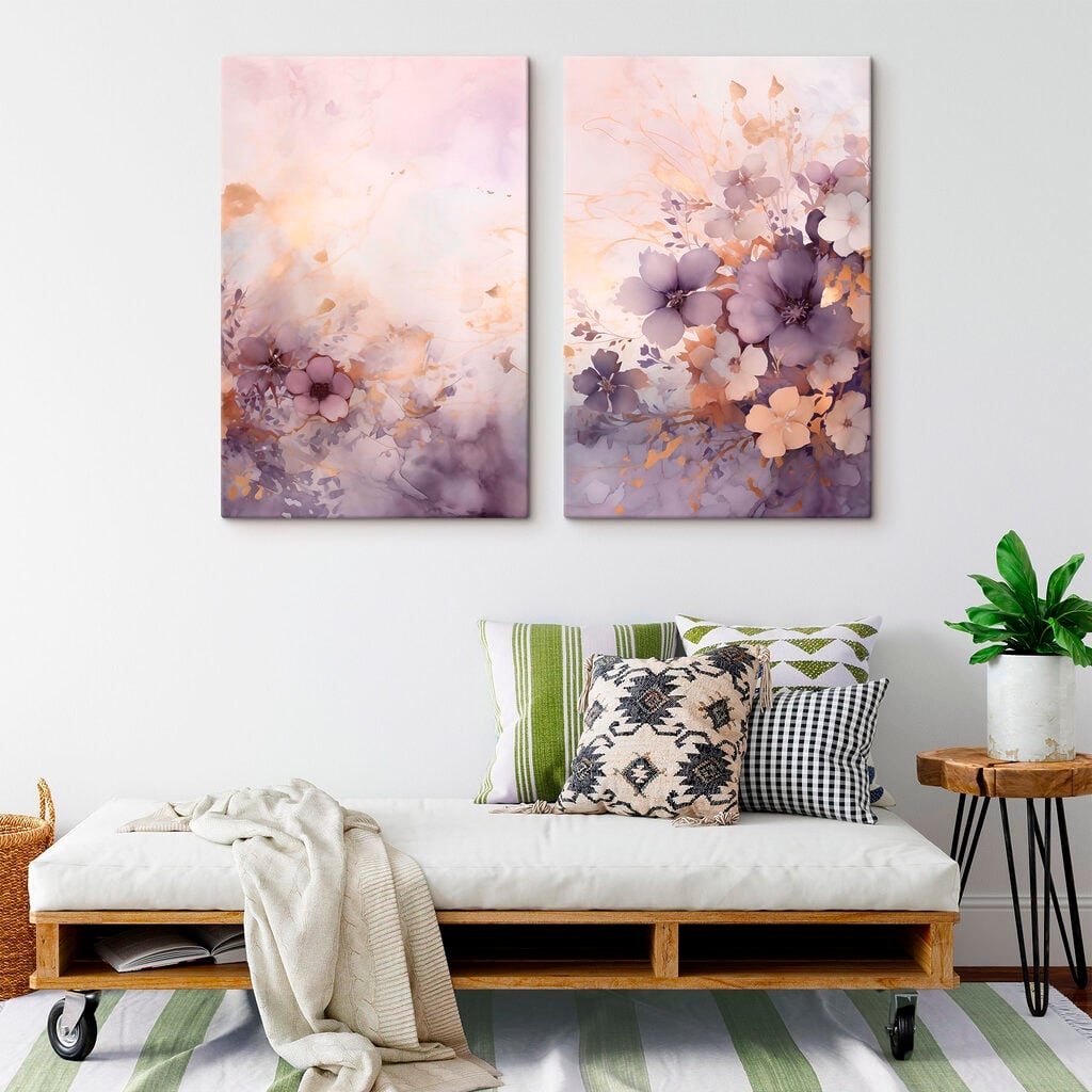 Painting of flowers on a white background
