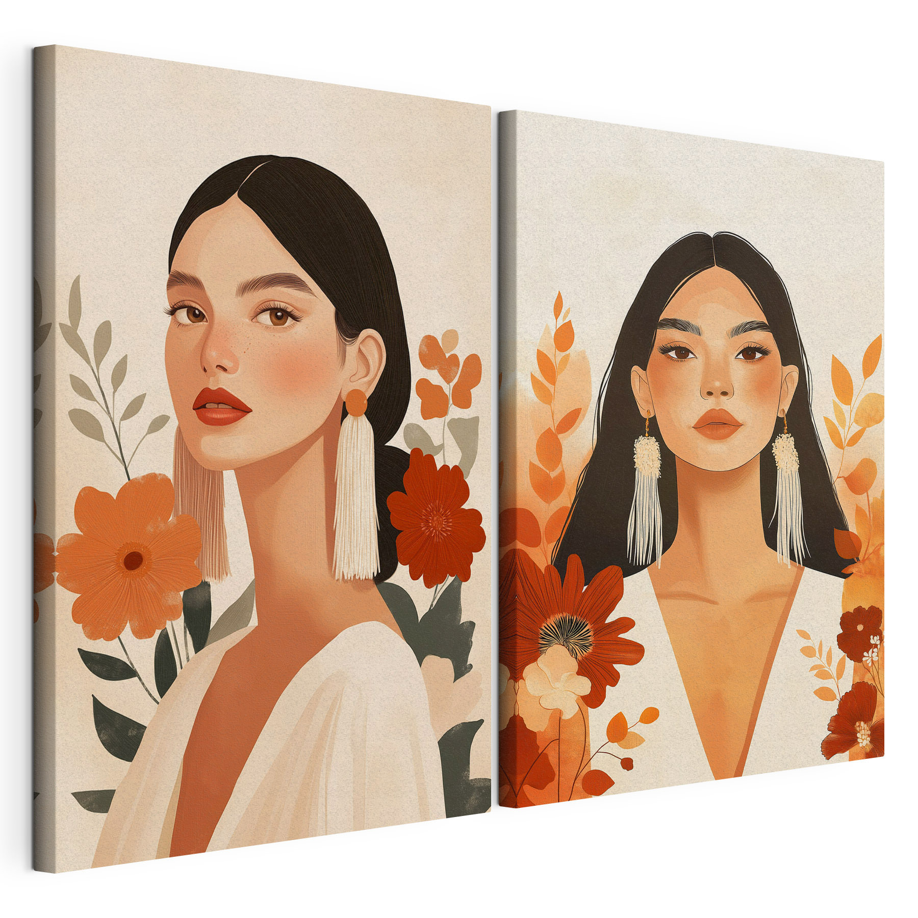 Collage of a woman with flowers