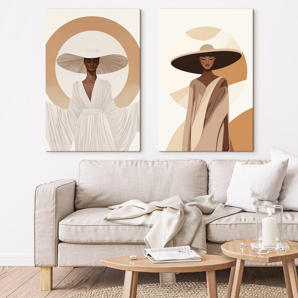 Woman wearing a hat and a robe