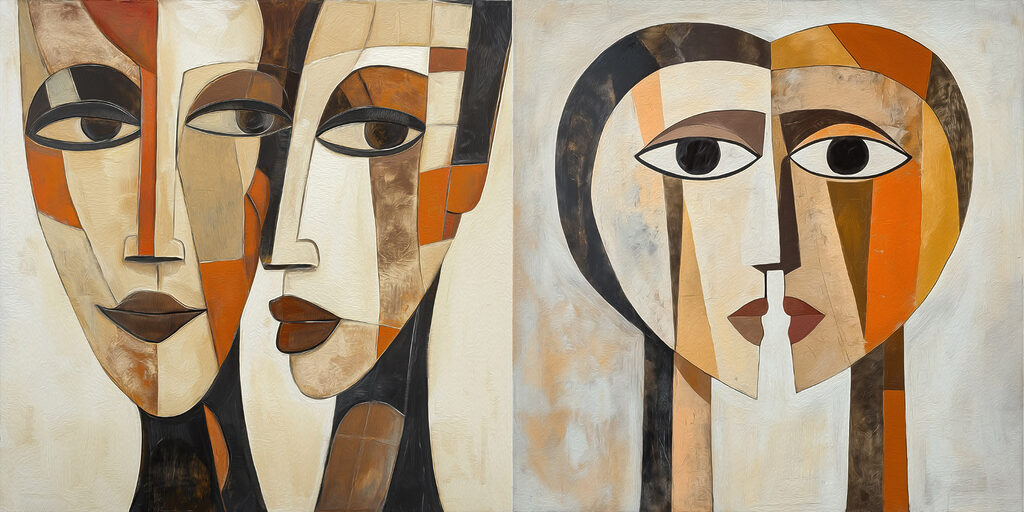 Painting of a woman's face