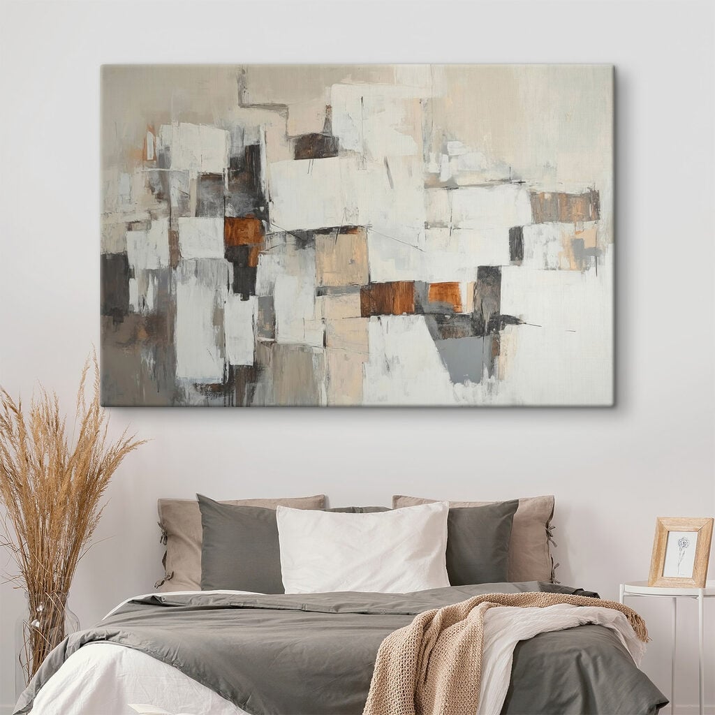 Painting of white and brown squares
