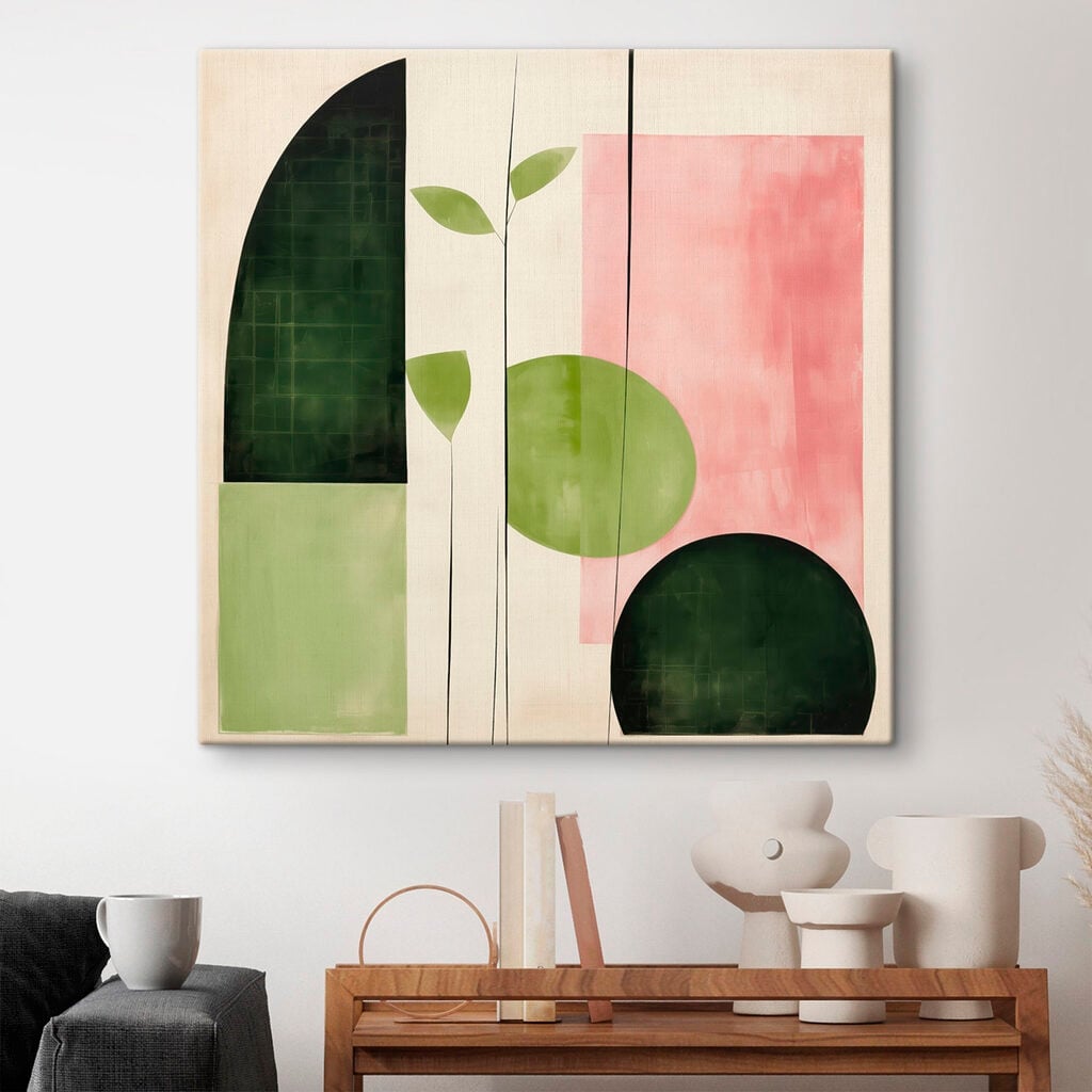Painting of a plant and circles
