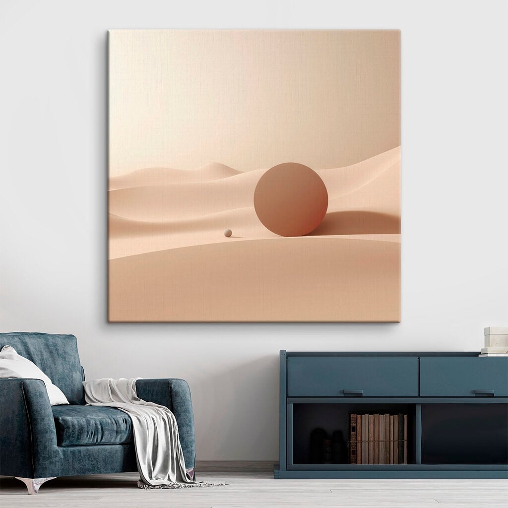 Ball and a ball in a desert