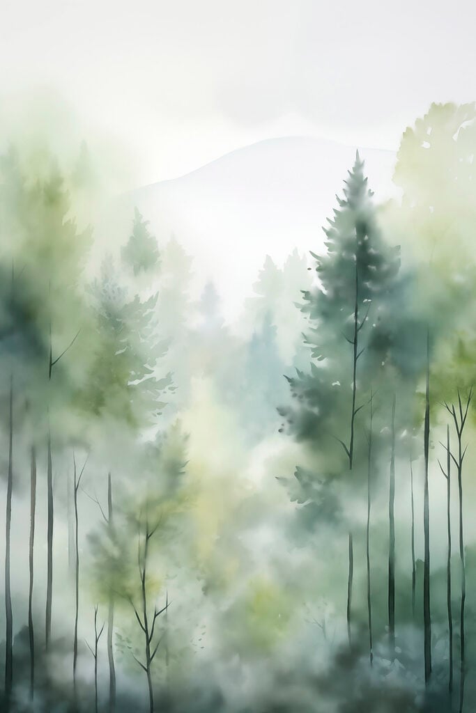 Painting of a forest