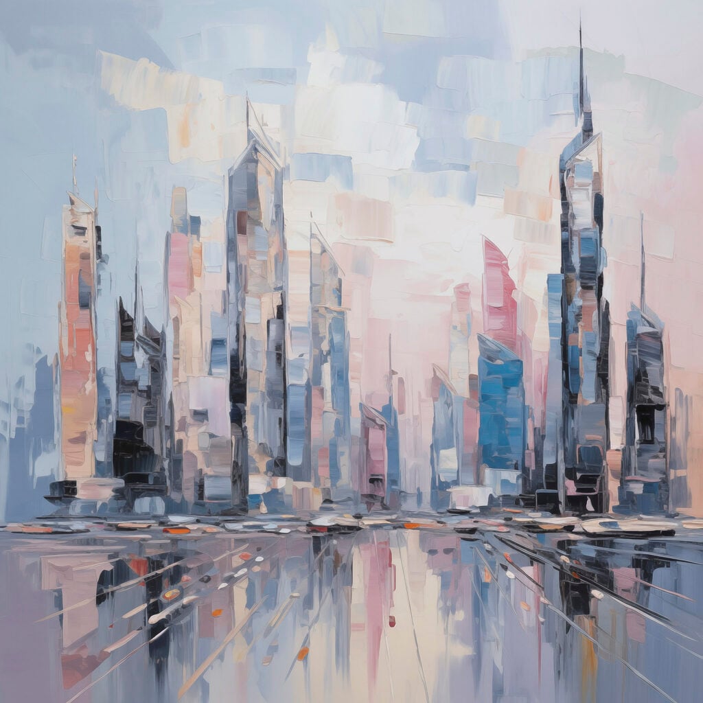 Painting of a city