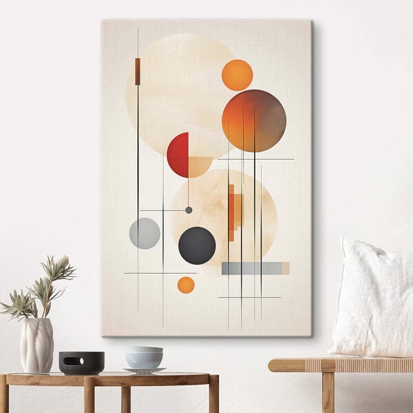 Abstract shapes and warm colors blend