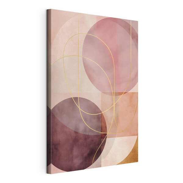- Soft curves in muted tones