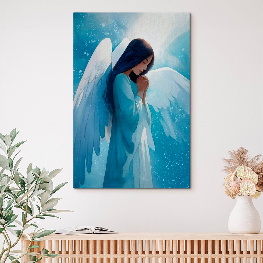 Painting of a woman with wings