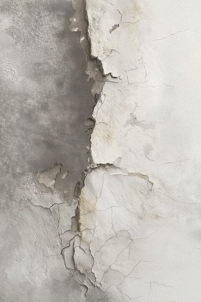 Cracked wall with faded texture