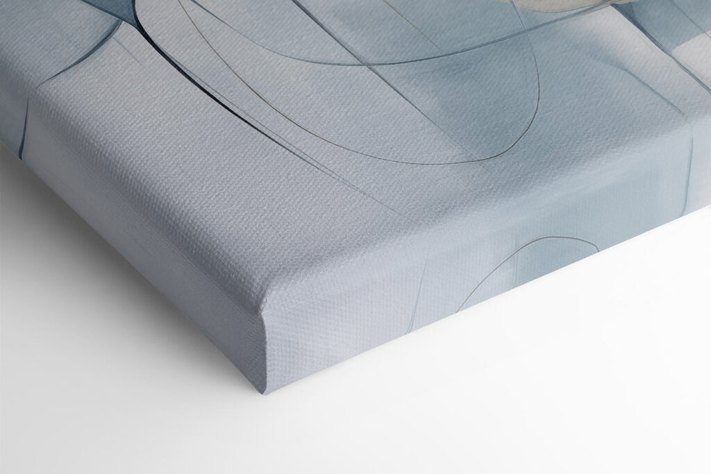 Painting of a blue and white art