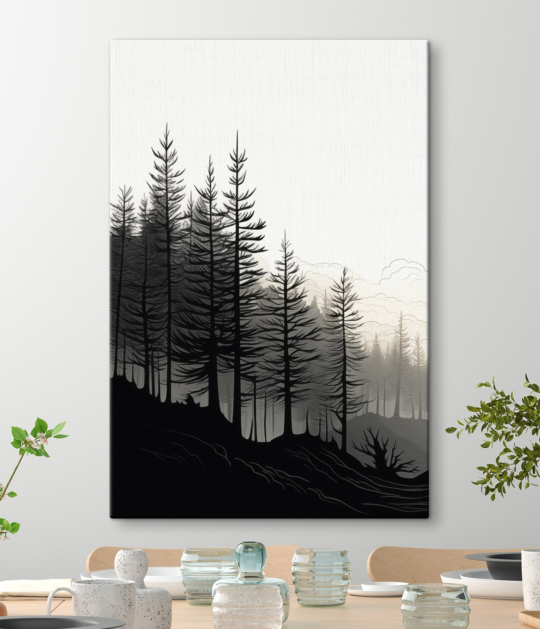 Forest with trees in the background