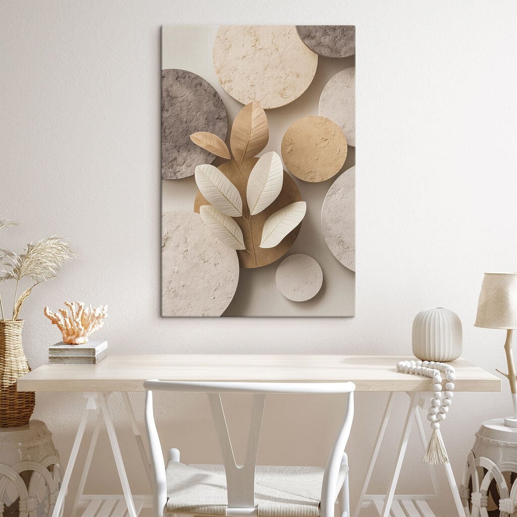 Group of round circular objects with leaves