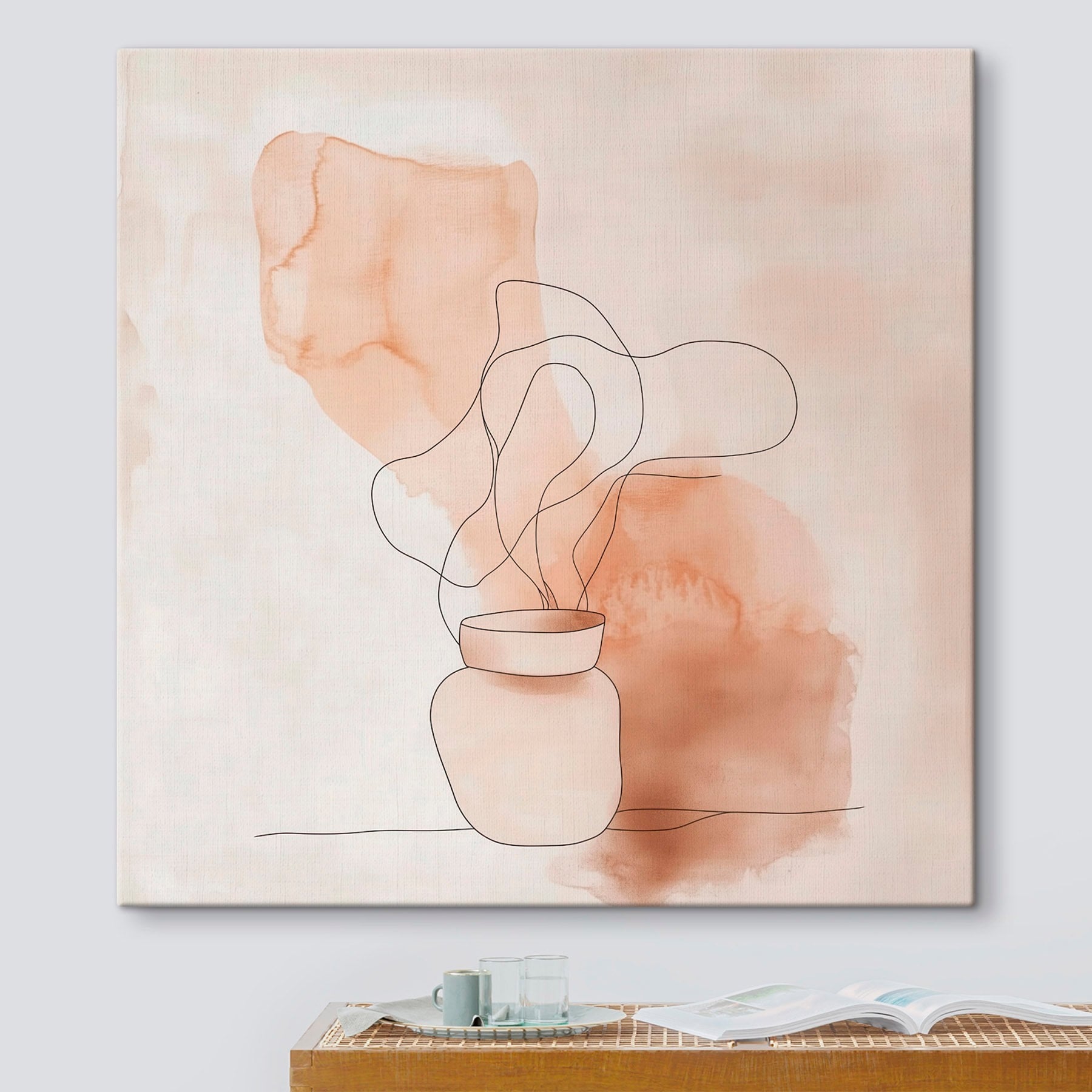Drawing of a jar with steam coming out of it