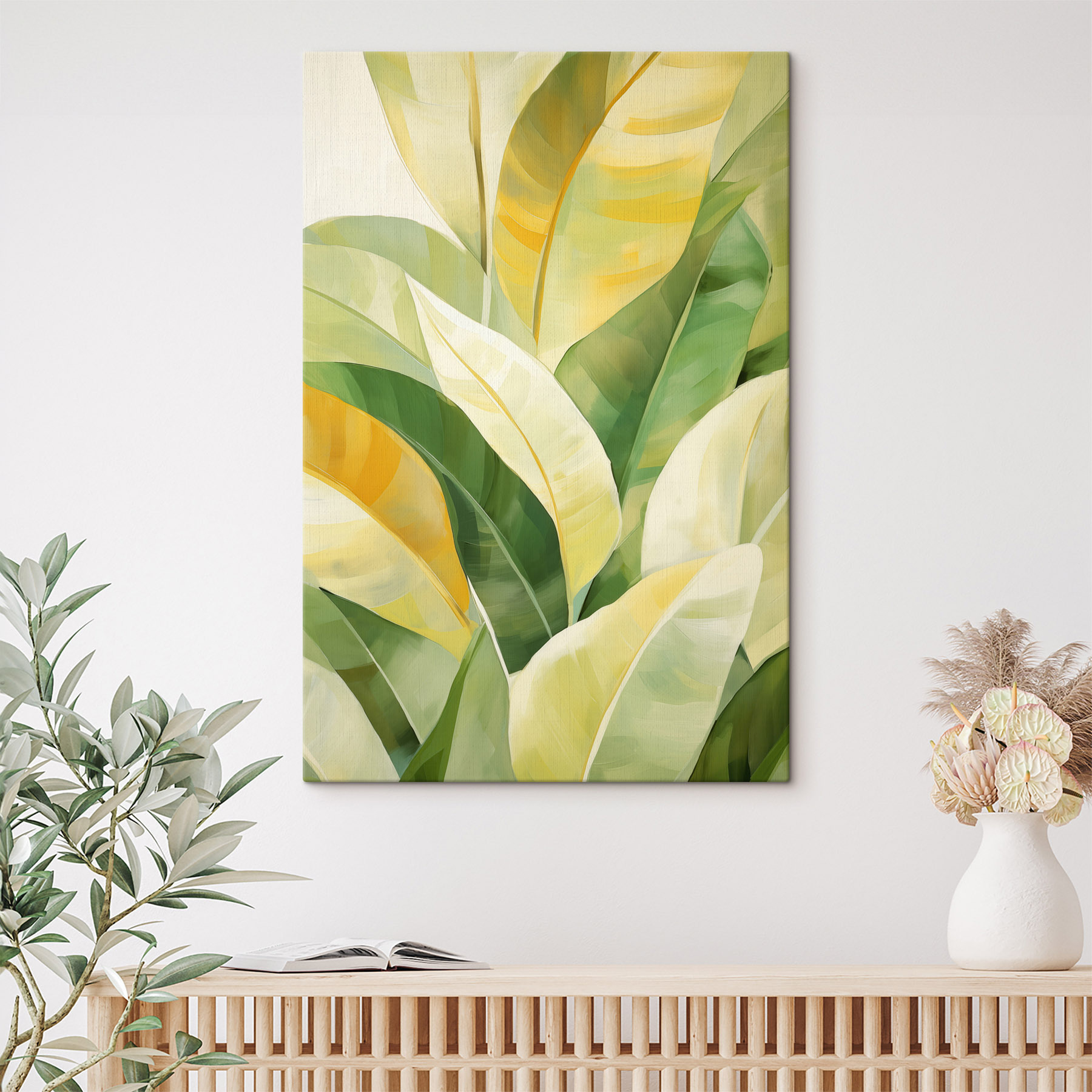 Fresh greens and soft yellows blend beautifully
