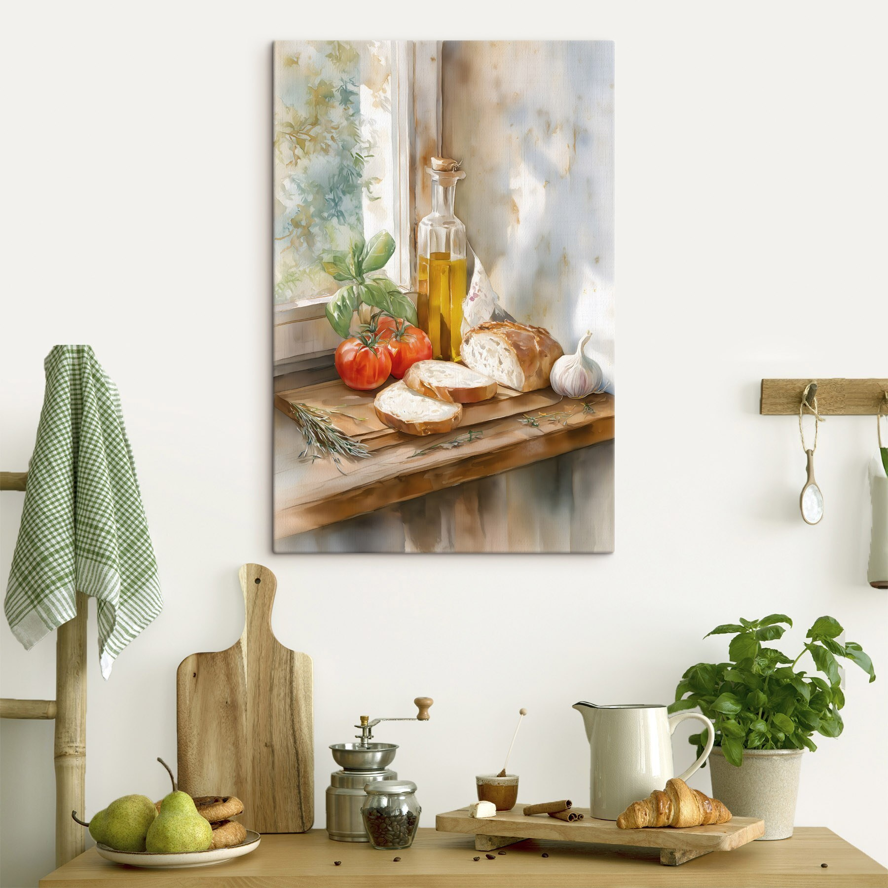 Painting of food on a table