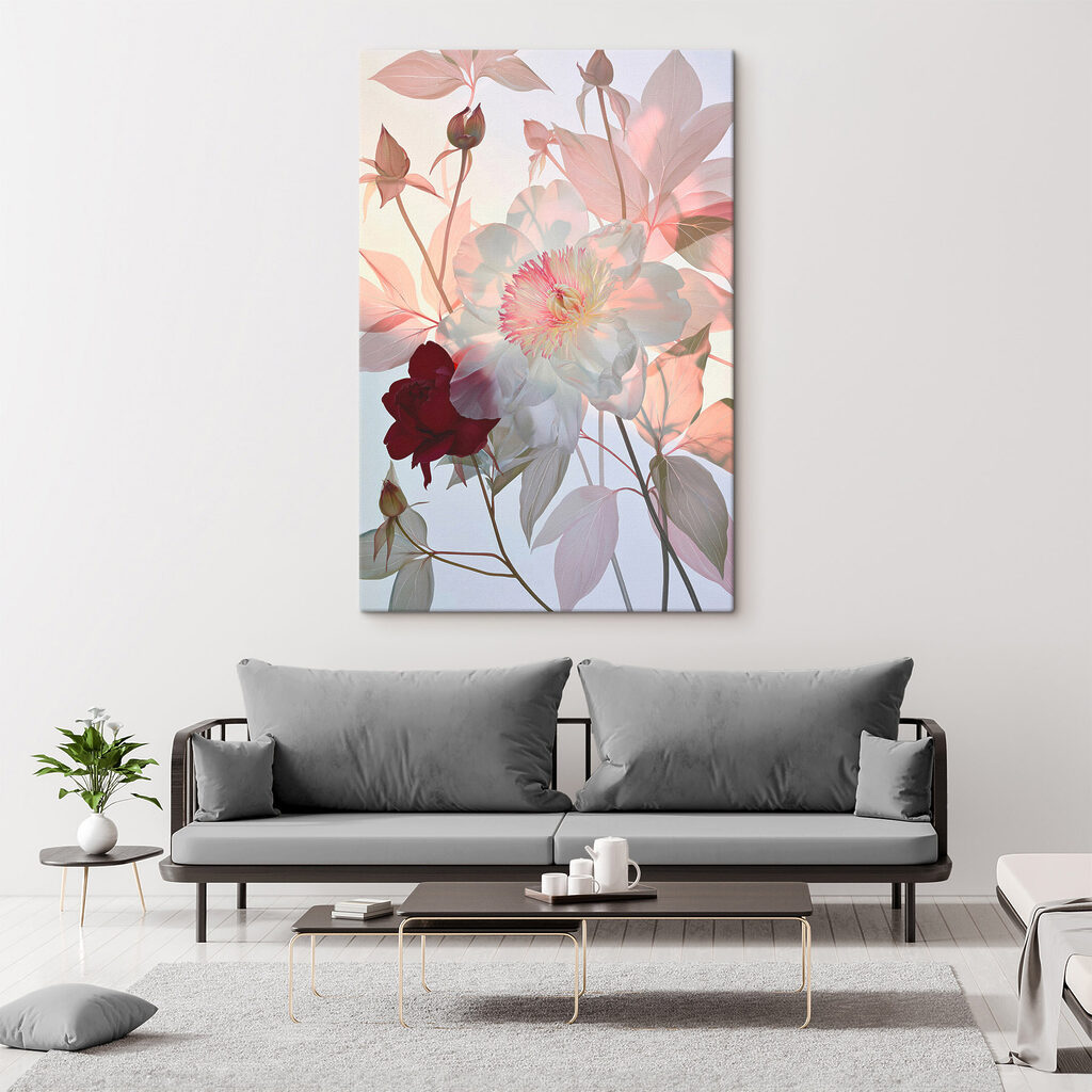 Delicate flowers in soft pastel hues