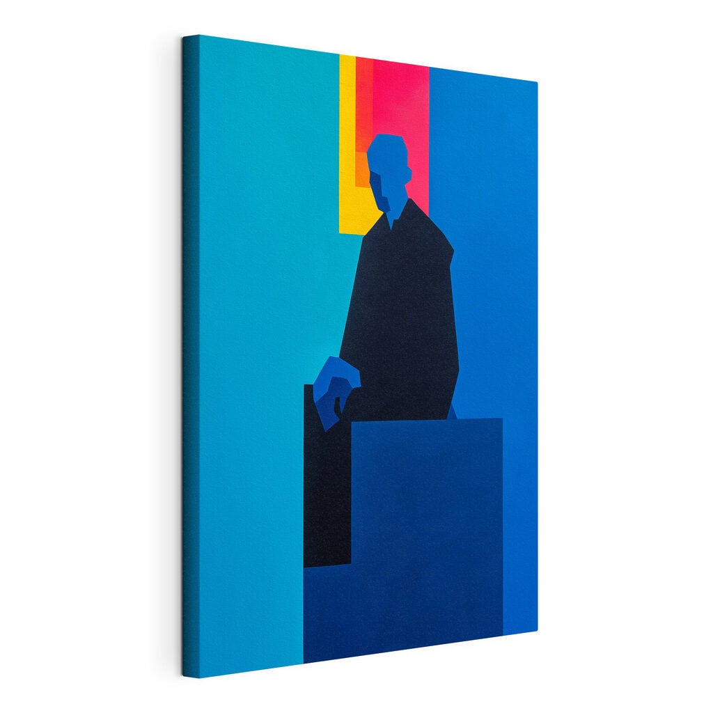 Painting of a man sitting in a chair