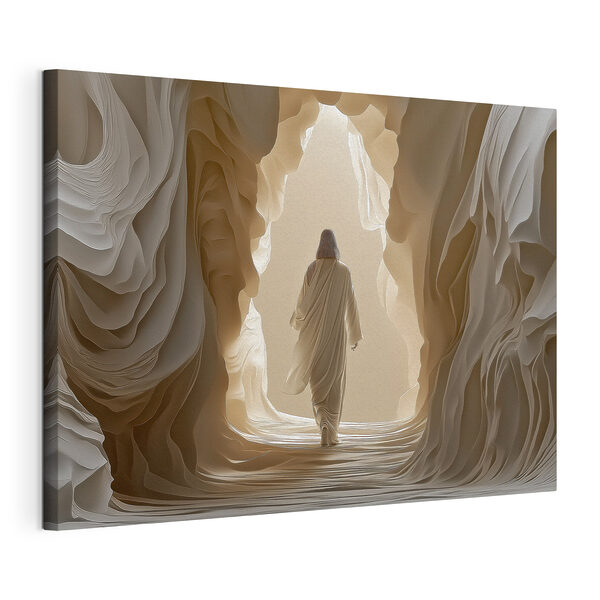 Person walking in a cave