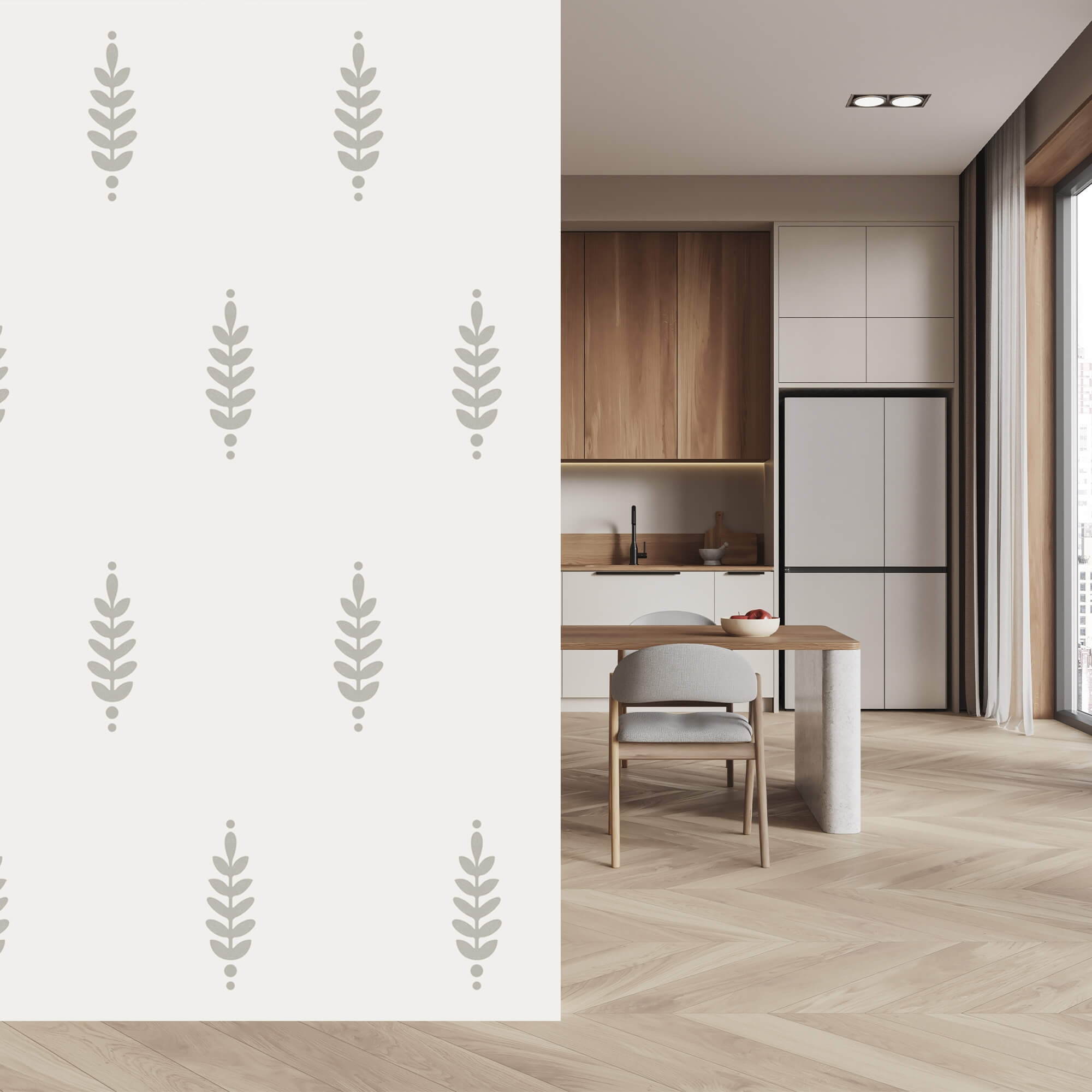 Vzor listů na bílém pozadí